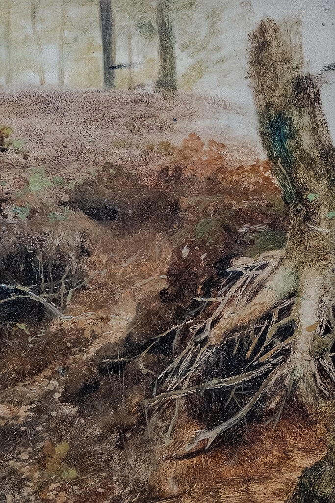 Vista sulla foresta vicino a Oosterbeek - Kunstmuseum, L'Aia, dettaglio